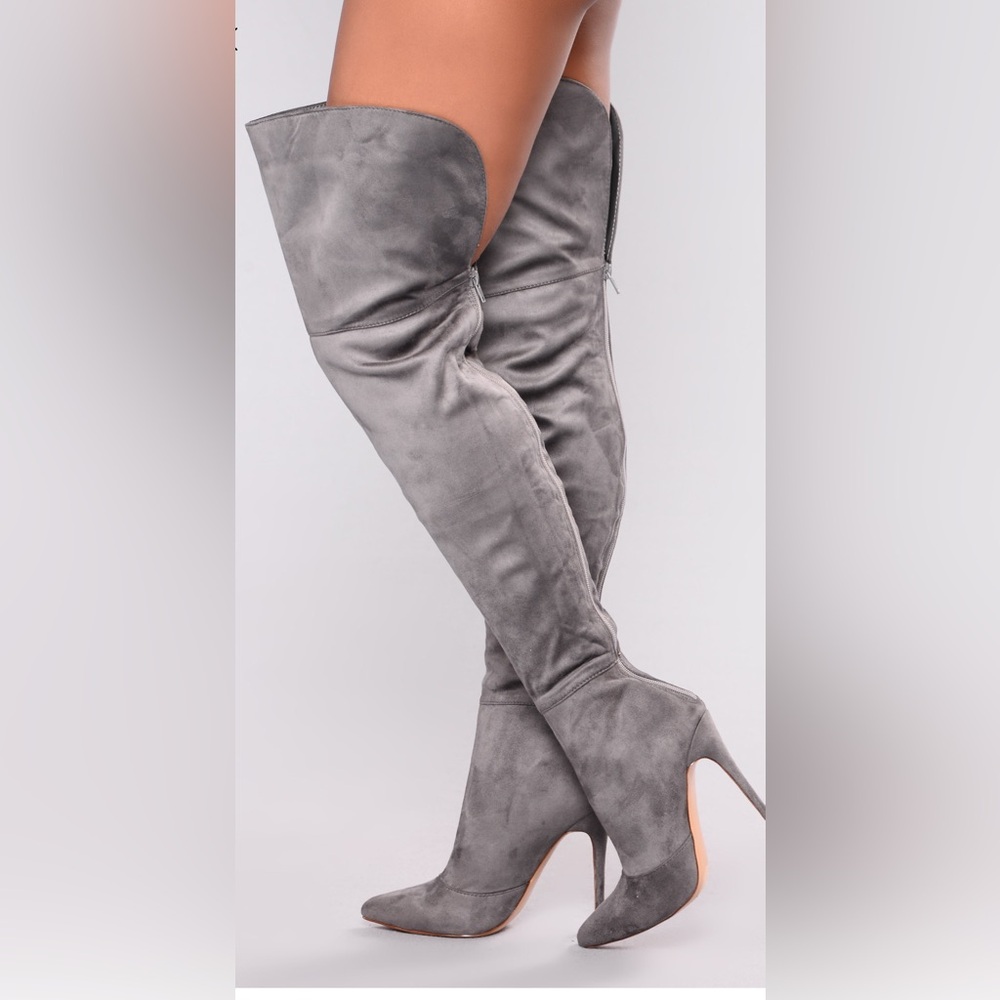 Gray Over-the-Knee Women's Boots